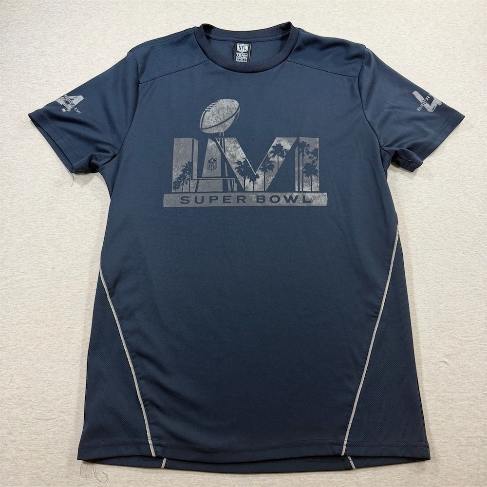 NFL Team Apparel Super Bowl LVI Mens T-Shirt Size M Blue Graphic Short Sleeve - Picture 1 of 8